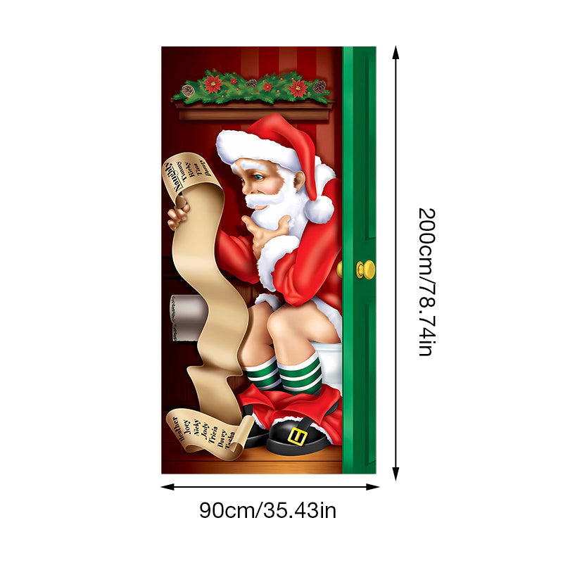 Christmas Door Cover Decoration | Fits Standard Front Doors, 28-Second Install | Washable Reusable Polyester Fabric 4