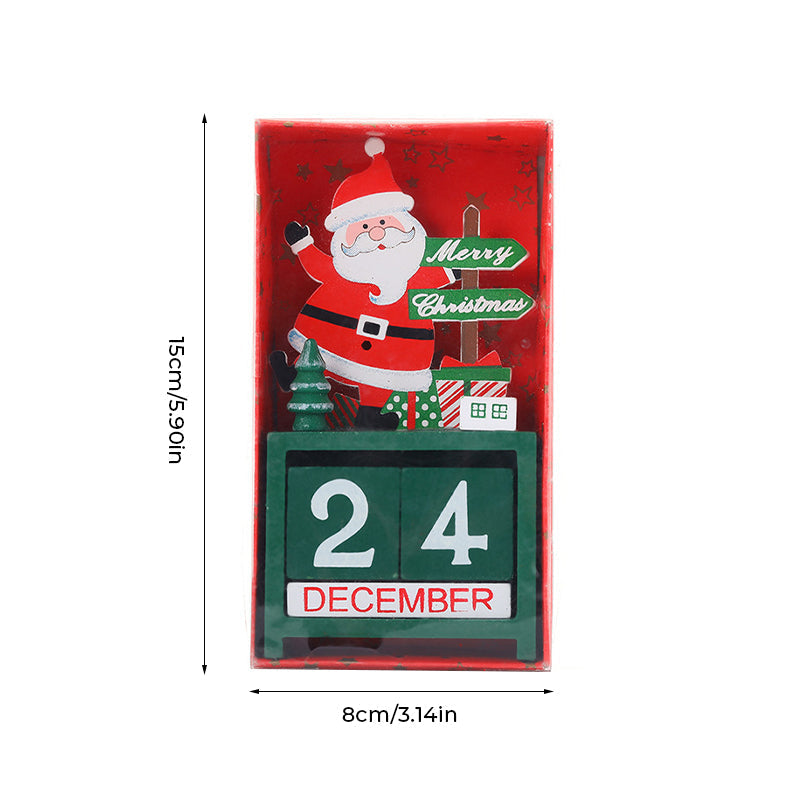Wooden Christmas Countdown Calendar | Numbered Dates with Carved Figure Design | Eco-Friendly Reusable Wood Decoration 11