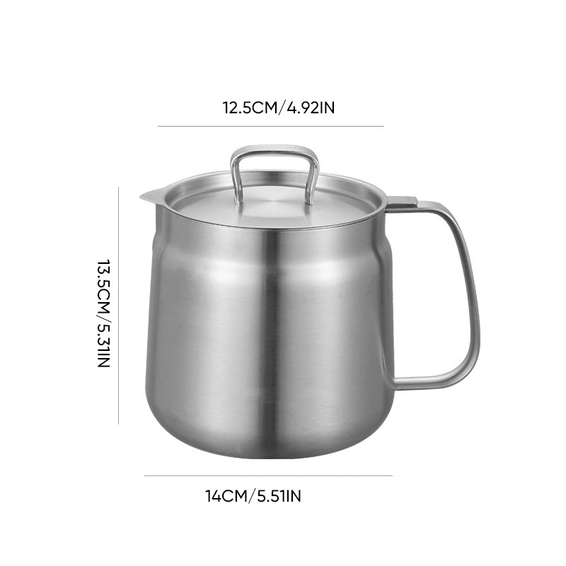 Oil Strainer Pot 304 Stainless Steel | Built-In Filter Net | Strain, Fry and Reuse Cooking Oil for Healthier Meals 11