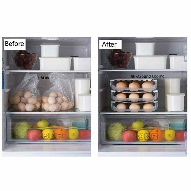 Auto Scrolling Egg Storage Holder PP Plastic | 18-Egg Capacity, Self-Rolling Design | Clear View, Space-Saving Kitchen Storage 5