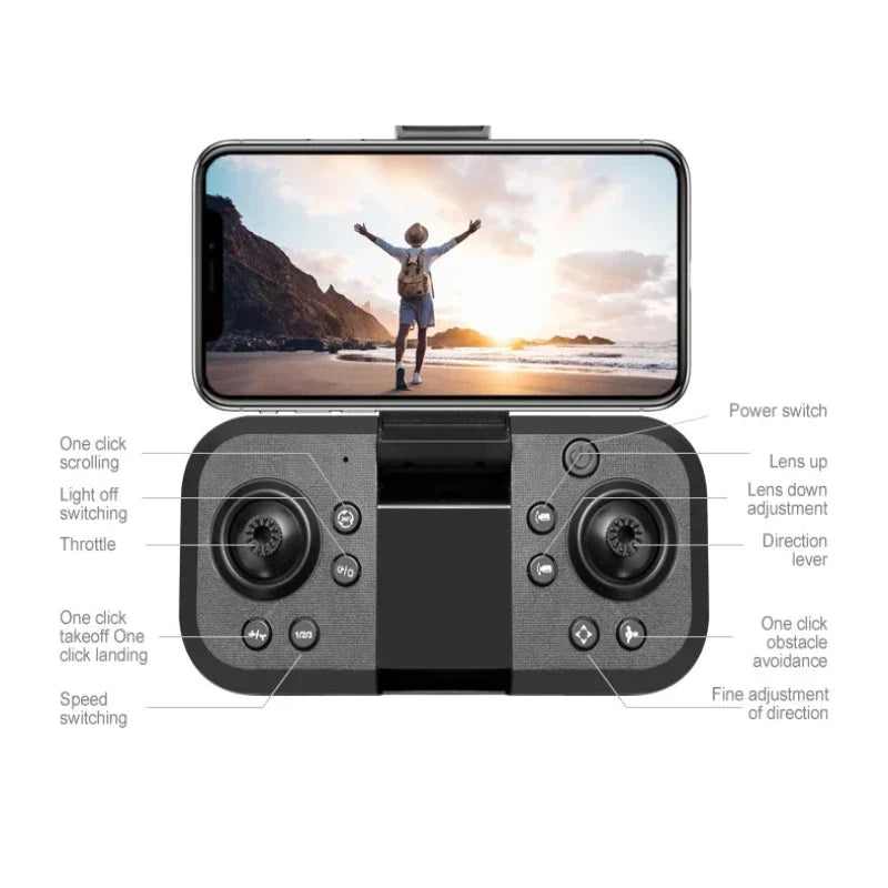 4K Camera Drone Triple-Lens | Brushless Motor & Optical Flow Hover Stabilisation | One-Click Return Foldable Design