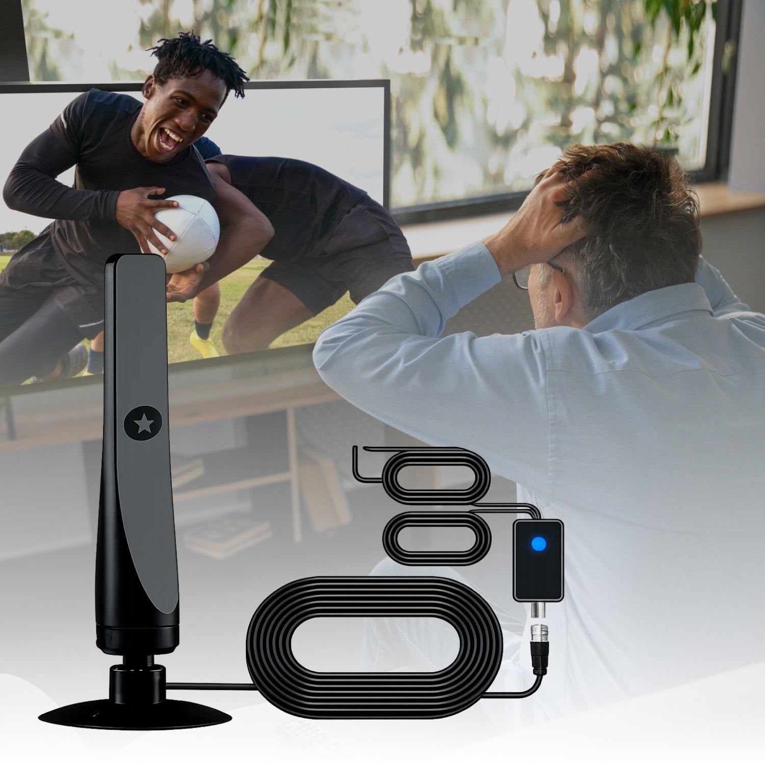 4K Digital TV Antenna with Signal Booster | HD VHF UHF Antenna