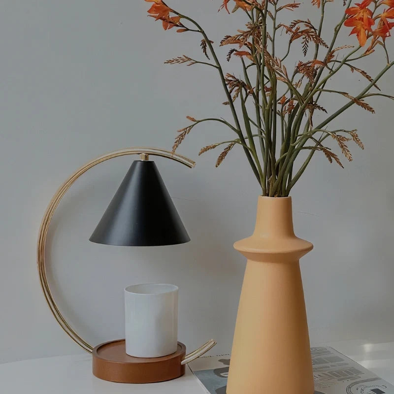 Wax Warmer Lamp Wood and Iron | Dimmable Light with Timer Function | Flameless Fragrance Diffuser for Home Decor 12