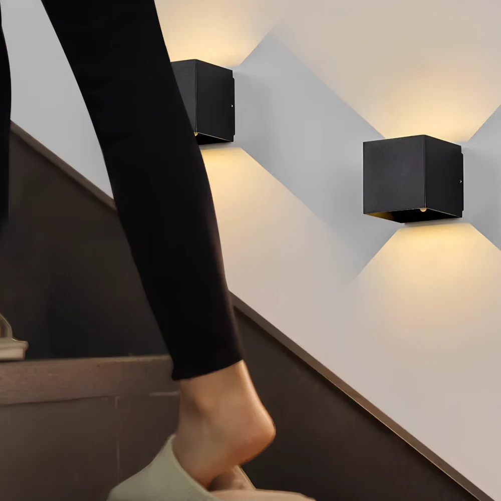 Adjustable Wall Light Aluminium 10 x 10 cm | Hardwired or USB Rechargeable, 4 Colours | 100° Tilt, Waterproof Outdoor Use 26
