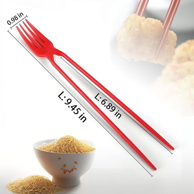 2-in-1 Chopsticks and Fork Utensil Set, Plastic | 50 Piece Pack, Reusable | Space-Saving Dual-Function Design for Every Meal 6
