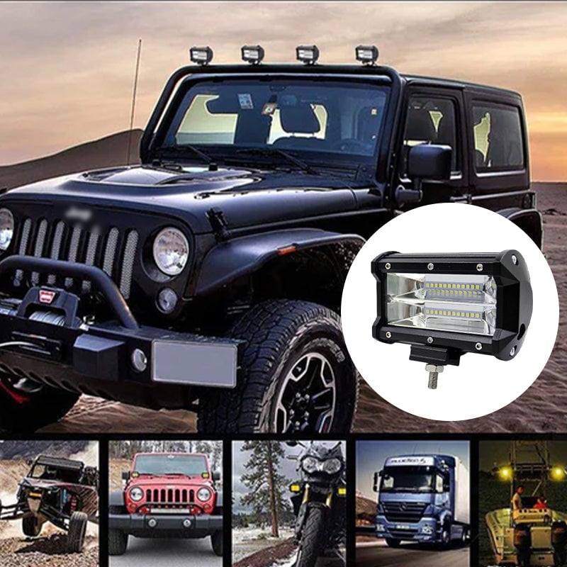 LED Work Light Pods Aluminium Alloy | 72 W 10800LM Flood Beam 6 Light Modes | IP67 Waterproof Strobe Lamp for Trucks 10