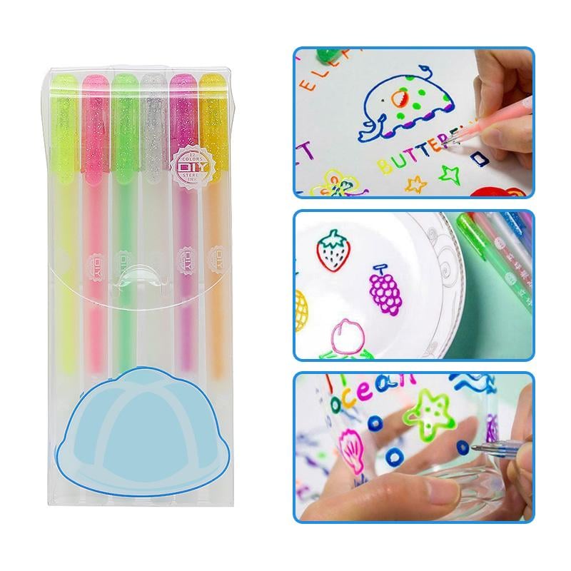 3D Pen Set Jelly Ballpoint Colourful Smooth Writing with Bubble Effect Ink 8