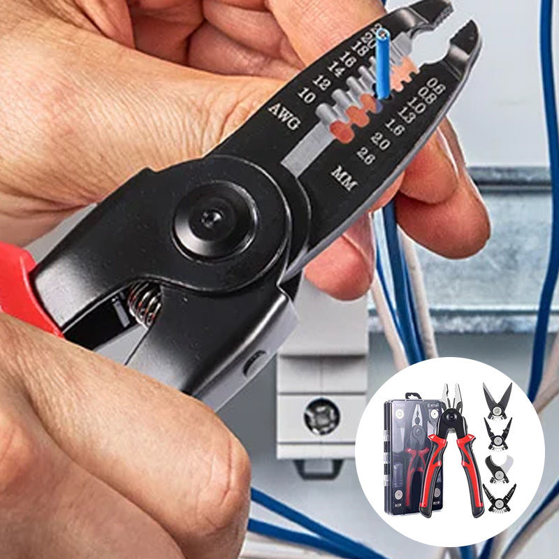 5-in-1 Interchangeable Plier Tool Set High Carbon Steel | Quick-Change Jaws for 5 Tools | Cuts Wire, Rope and Cable Cleanly