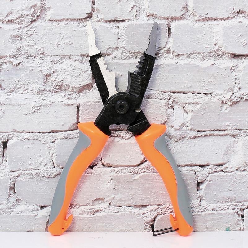 Electrician Pliers Multifunctional Steel Alloy Anti-Slip with Safety Lock 8