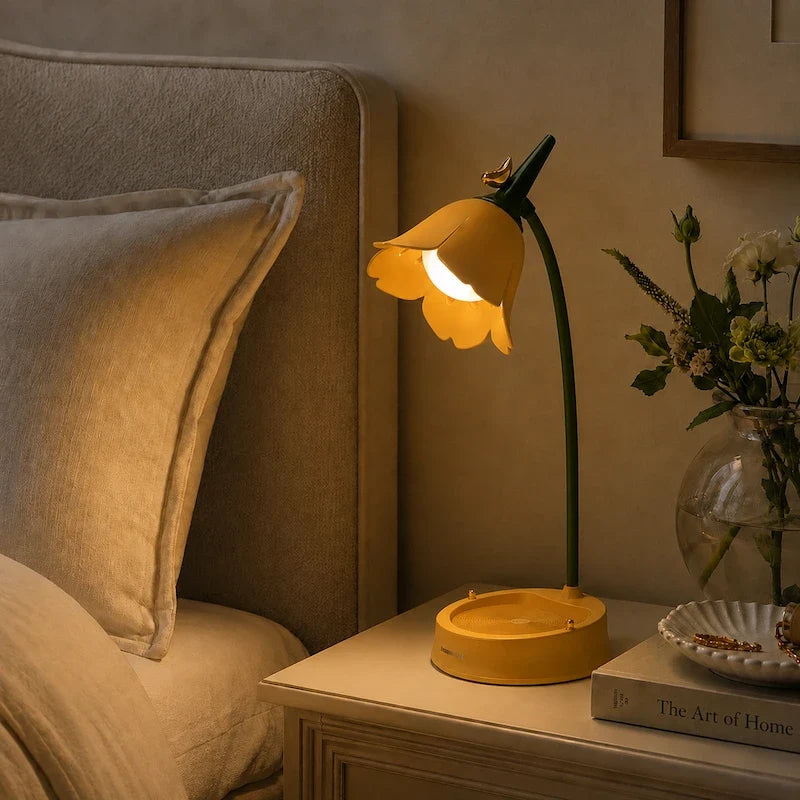 Petal Shade Desk Lamp | Rechargeable, 3-Tone Dimmable, 12-Hour Battery | ABS, Curved Stem, 39 x 15 x 12.5 cm, 4 Colours 3