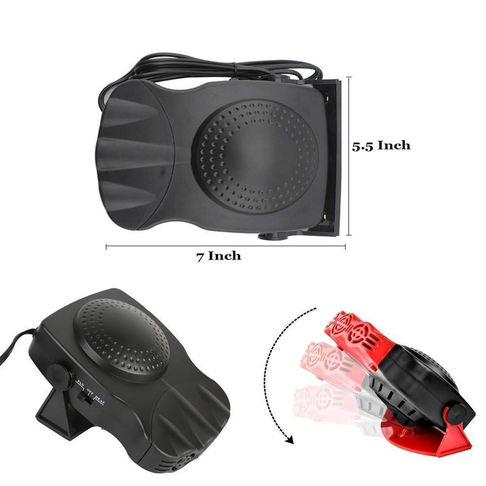 Portable Car Heater 150 W | 12 V Cigarette Lighter Plug-In Defroster and Defogger | Heat or Cool with 180 Degree Rotary Mount 5