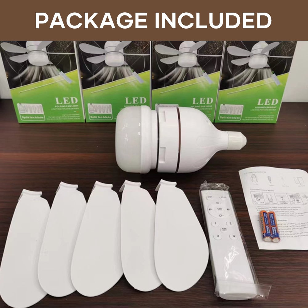 LED Ceiling Fan Light | E27/B22 Screw-In Base, 30W or 40W | Remote-Controlled 3-Speed Fan, No Wiring or Electrician Needed 7