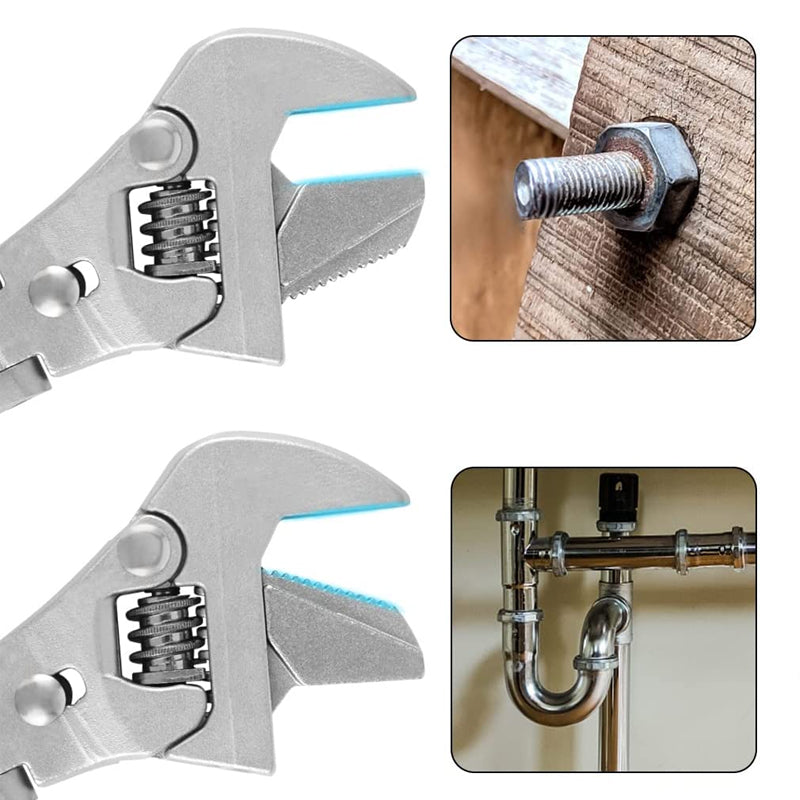 5-in-1 Retractable Adjustable Wrench | 180° Rotating Ratchet Head | Chrome-Molybdenum Steel, Dual Mode Torque Switch 5