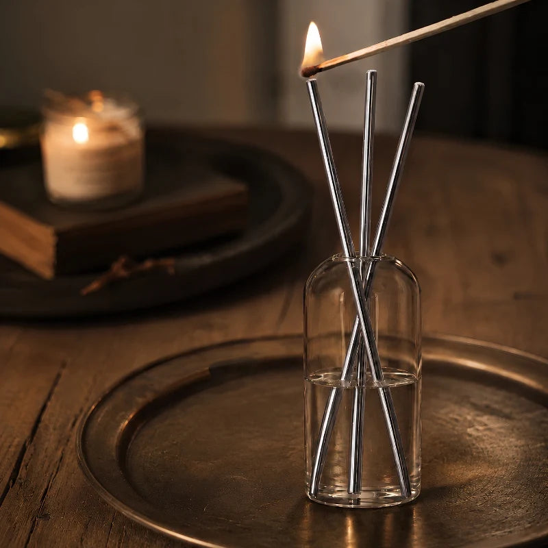 Refillable Oil Candles, Glass & Stainless Steel, Set of 3 | Black, Gold or Silver Finish | No Melting Wax, No Drips 6