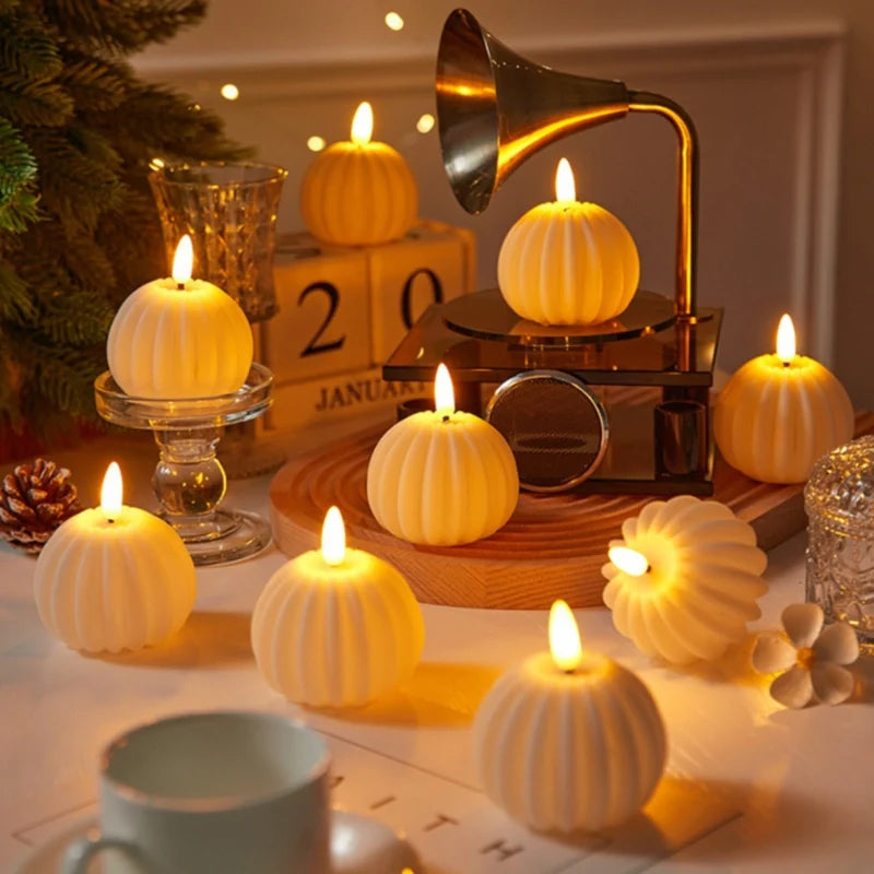 Flameless LED Block Candles ABS 5-Piece Set, 10-20 cm | Realistic Flicker Effect | Battery-Powered, No Open Flame 2