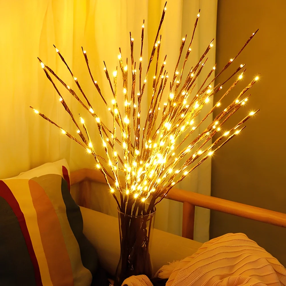 LED Branch Lights Plastic | Bendable Twigs, 20 LEDs, Battery-Powered | Flexible Décor Lighting for Home or Office 6