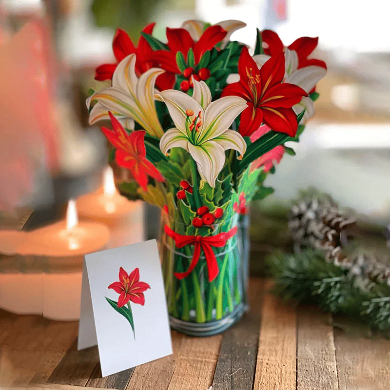 3D Pop-Up Bouquet Greeting Card | Unfolds into a Life-Like Paper Flower Display | Includes Paper Vase & Note Card 11