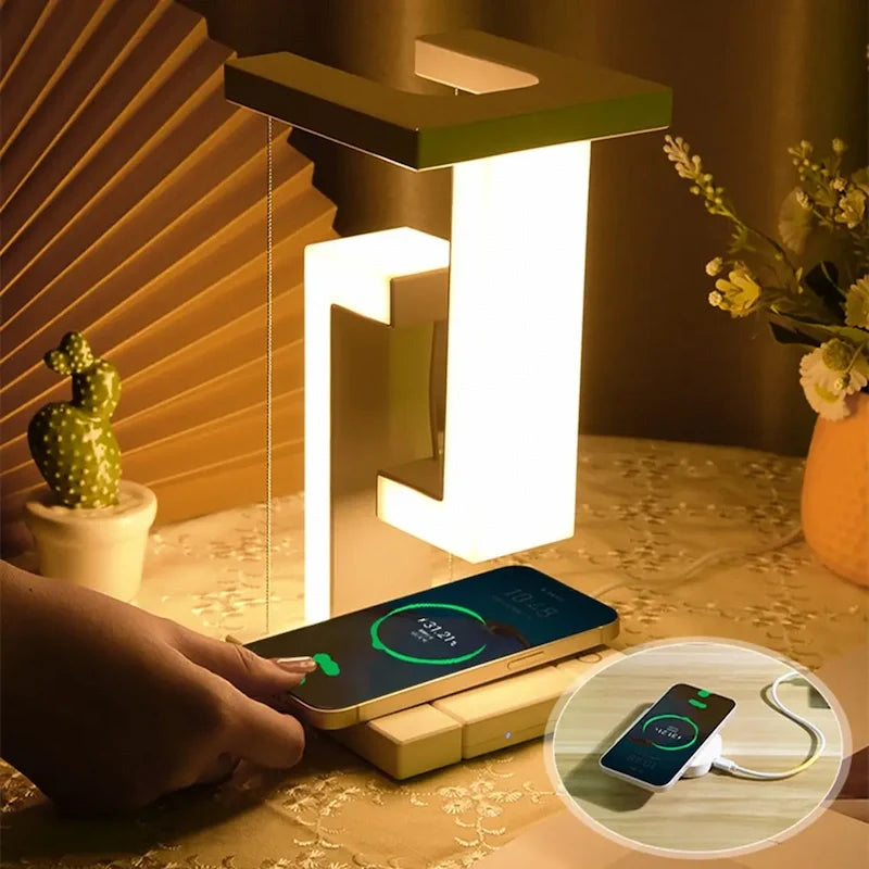 Levitating Lamp Wireless Charger | Zone Lighting LED, 350 Lumen | Wired & Wireless Charging, Touch Control, USB Powered 2
