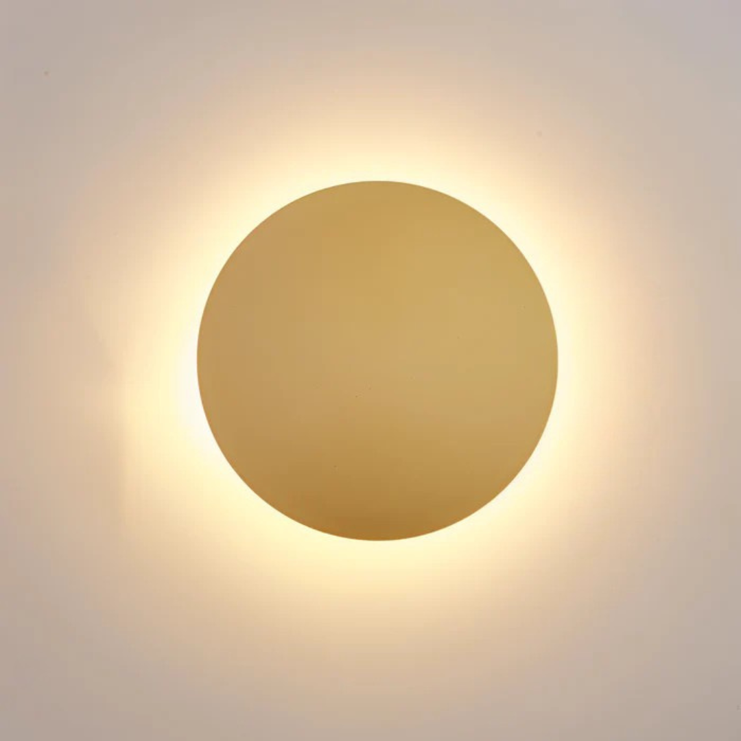 Round LED Wall Light Metal 13/20/30 cm | Gold, Black or White | Warm White Ambient Wall-Mounted Lighting for Living Room 6