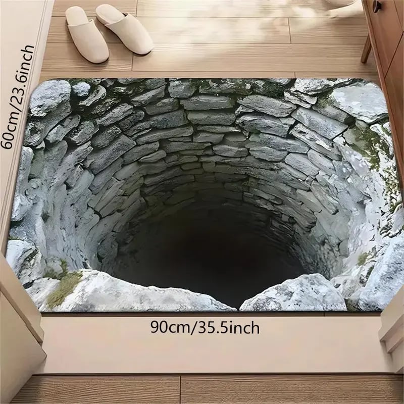 3D Optical Illusion Door Mat with Diatomaceous Earth Surface | Instant Water Absorption | Non-Slip Backing for Wet Floors 15