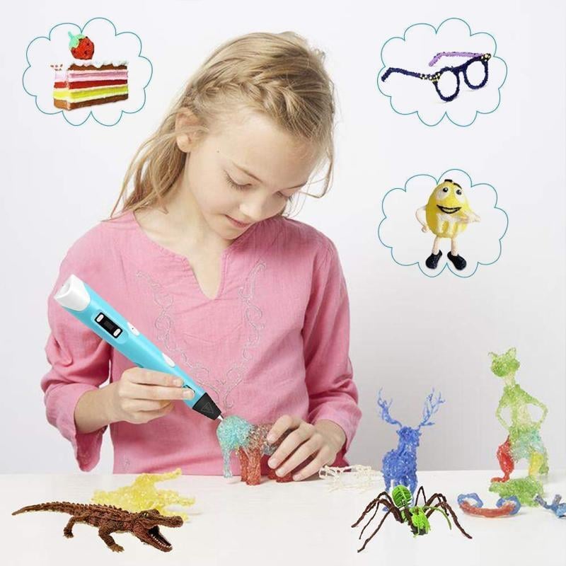 3D Printing Pen for Kids and Adults | Adjustable Speed and Temperature | Includes 5 m PLA Filament and LCD Display 2