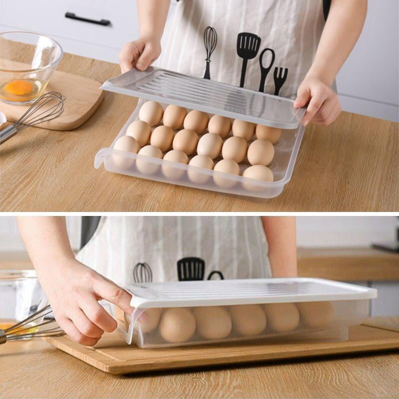 Auto Scrolling Egg Storage Holder PP Plastic | 18-Egg Capacity, Self-Rolling Design | Clear View, Space-Saving Kitchen Storage 4