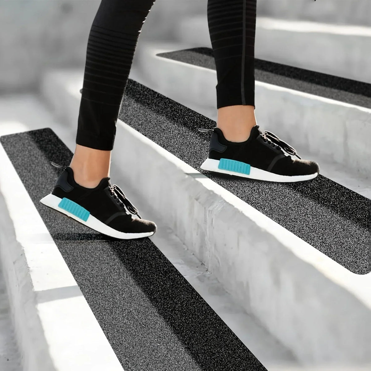 Anti-Slip Stair Strips Rubber | 80 Grit Traction Tape, Set of 10 | Peel-and-Stick Indoor Outdoor Safety Grip Strips 2