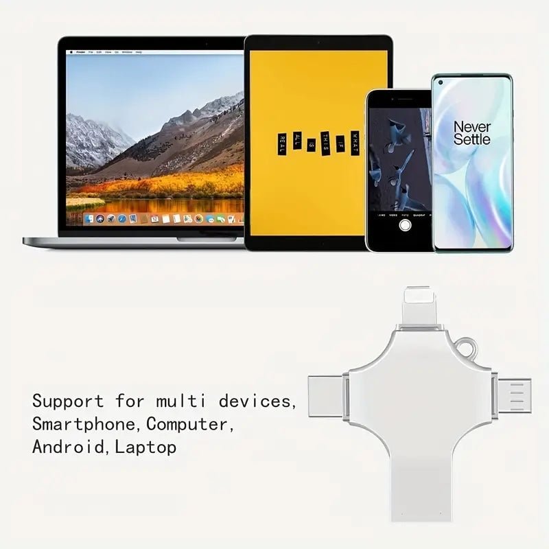 USB Flash Drive 4-in-1 Type-C High-Speed with Fingerprint Password Lock