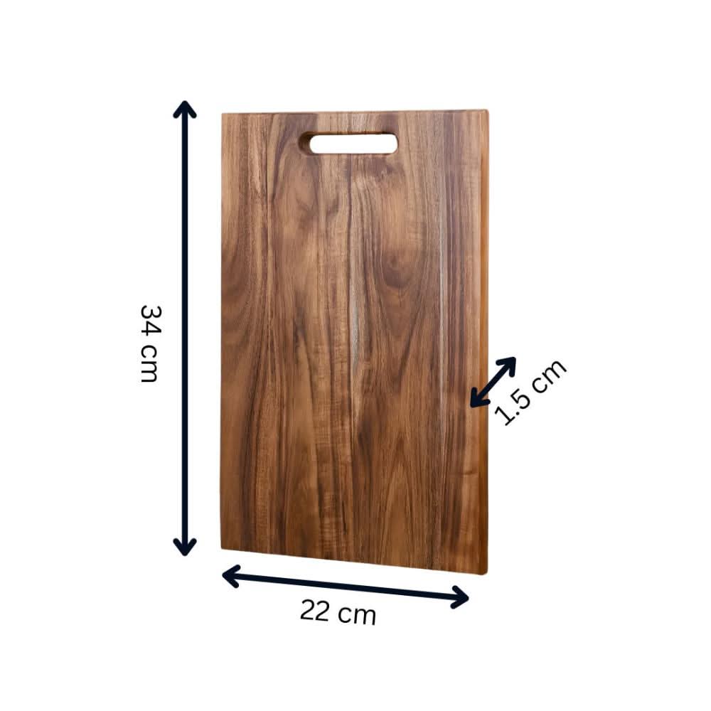 Acacia Wood Cutting Board | Built-In Handle for Carrying and Hanging | Chopping, Serving and Storage for Indoor and Outdoor Use 7