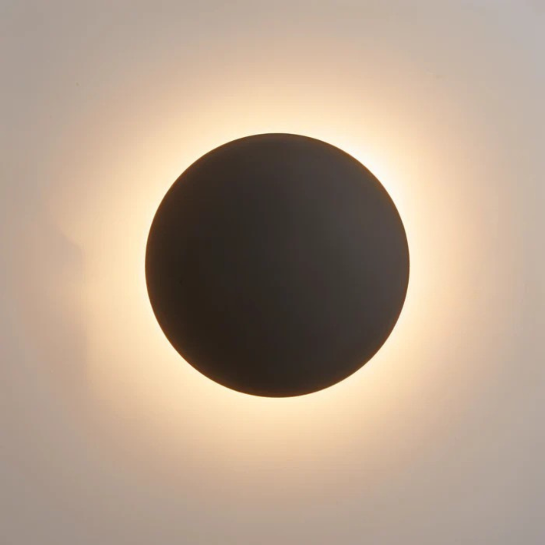 Round LED Wall Light Metal 13/20/30 cm | Gold, Black or White | Warm White Ambient Wall-Mounted Lighting for Living Room 5