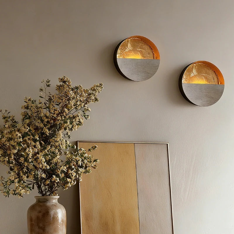 Wall Candle Holder Iron 20.5 x 8 cm | Hand-Hammered Gold Interior | Reflects Candlelight for Warm Ambient Glow 3