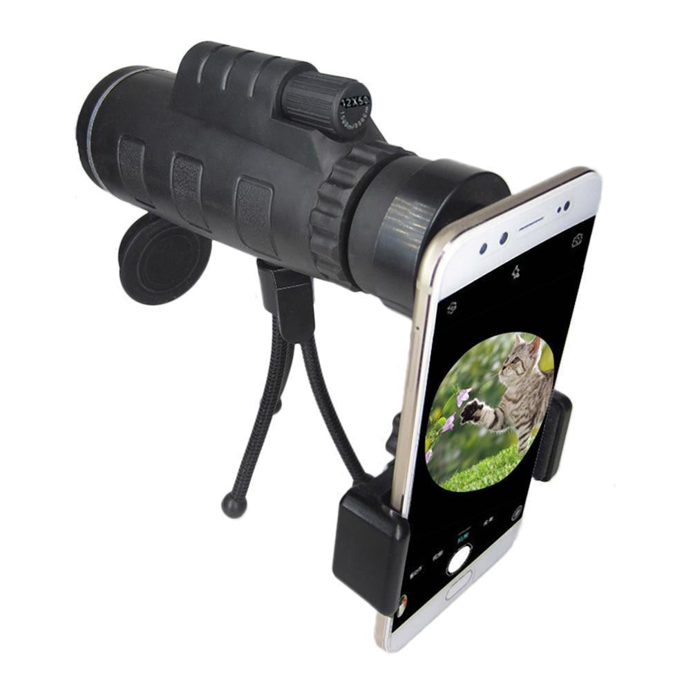 12X50 Monocular Telescope | BAK4 Prism with 38 m/1000Yds Field of View | Smartphone Adapter and Tripod Included 4
