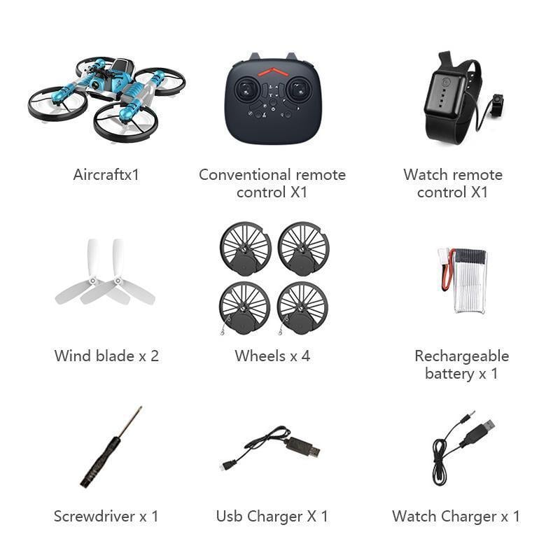 2-in-1 Folding RC Drone and Motorcycle Toy | One-Key Take Off, Headless Mode | WiFi Camera and Remote Control Options 4