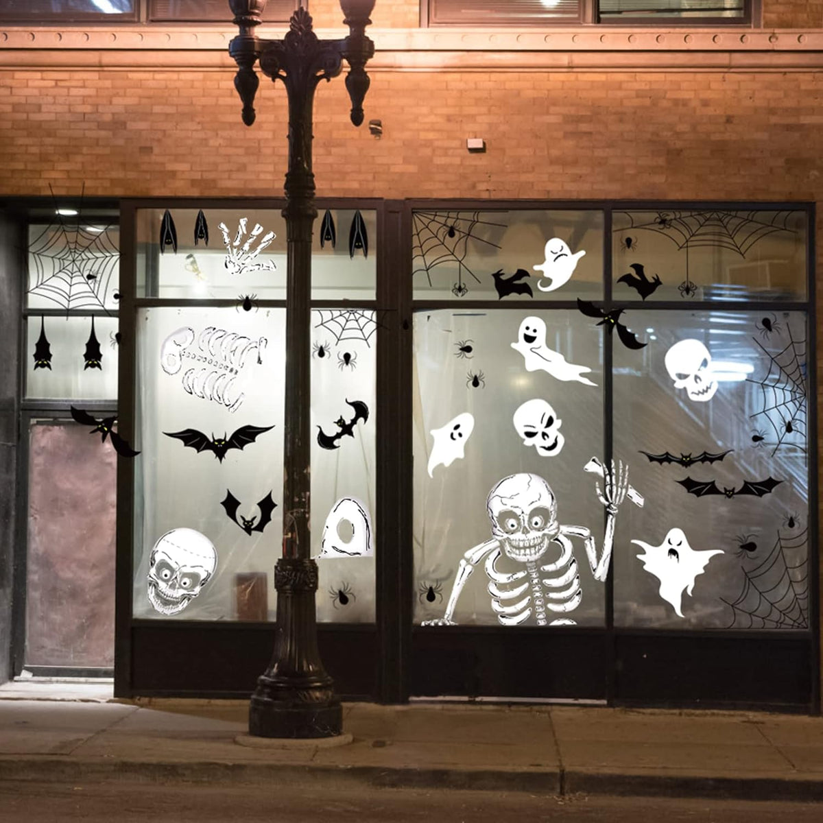 Halloween Window Clings | 140 Pieces on 8 Sheets | Double-Sided PVC, Reusable No-Glue Stickers for Windows & Glass Doors 5