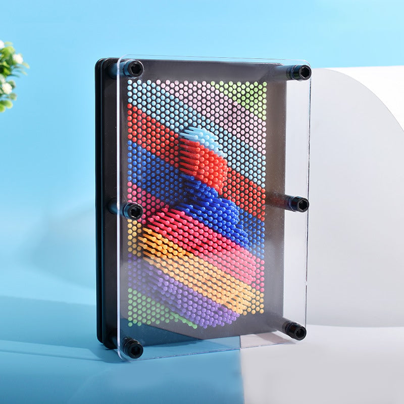 3D Pin Art Toy Plastic Board | Imprints Hands, Faces & Objects into 3D Shapes | Reusable Desk Decompression Toy 3