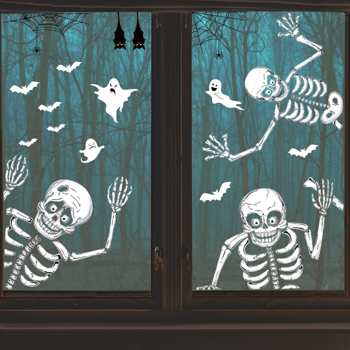 Halloween Window Clings | 140 Pieces on 8 Sheets | Double-Sided PVC, Reusable No-Glue Stickers for Windows & Glass Doors 9
