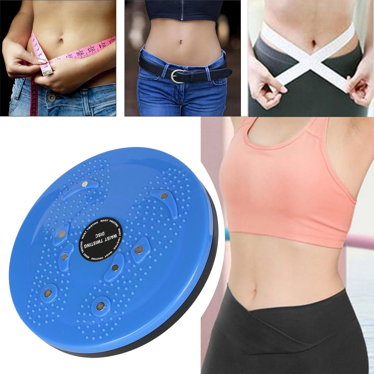Waist Twisting Disc for Core & Balance Training | Magnetic Massage Nodes & Resistance Ropes | ABS Plastic, Max Load 100 kg 13