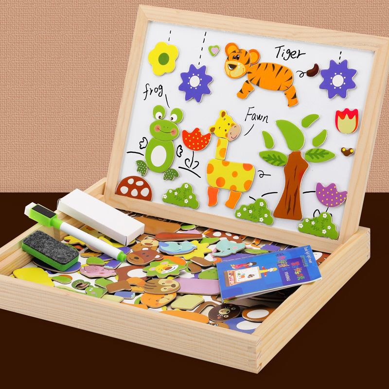 Double-Sided Magnetic Drawing Board Wooden | Whiteboard & Chalkboard in One | Portable, Non-Toxic Kids Art Board 5