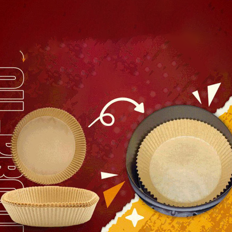 Air Fryer Disposable Paper Liners 50 Pack | Oil-Proof Non-Stick Parchment Round | Easy Cleanup for Baking Roasting Frying 1