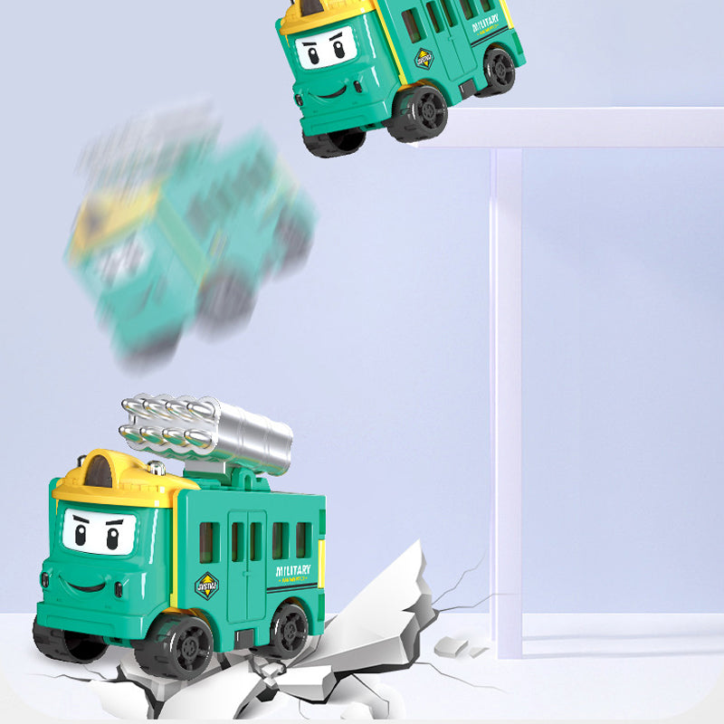 Transforming Toy Car Set Plastic | 4-in-1 Construction Vehicles, No Sharp Edges | Educational Gift for Kids and Toddlers 9