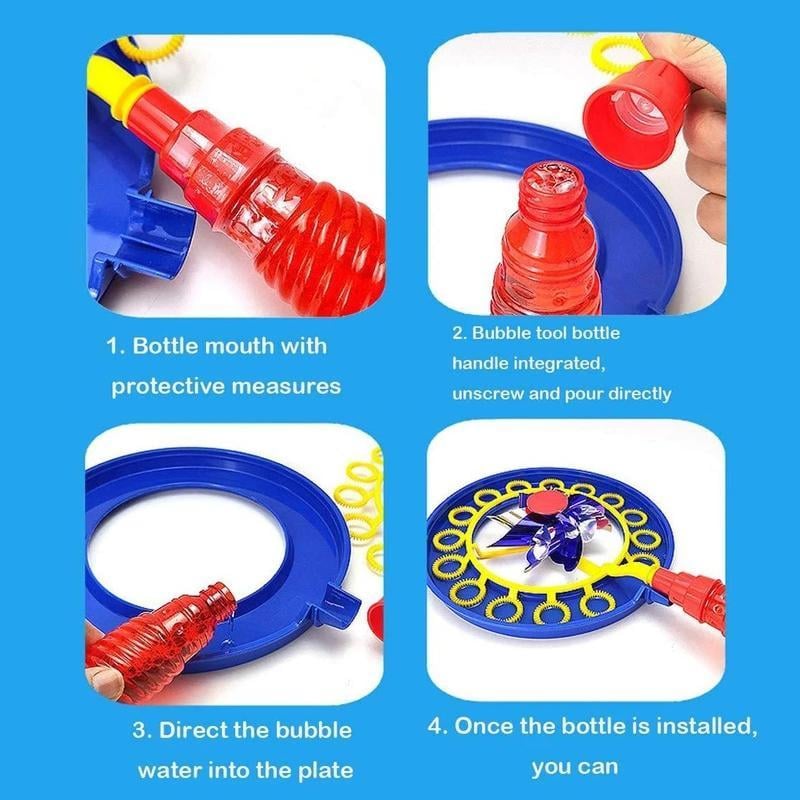 Bubble Blower Windmill ABS Plastic | Wind-Powered, No Batteries Needed | Outdoor Garden Bubble Toy with Concentrate 3
