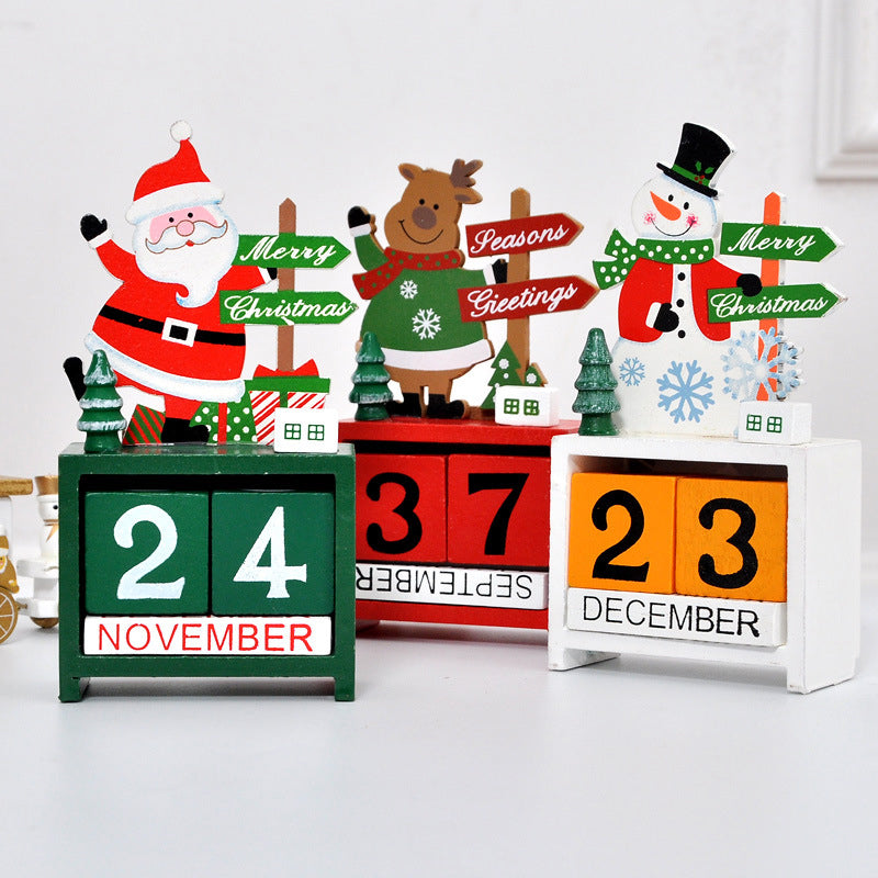 Wooden Christmas Countdown Calendar | Numbered Dates with Carved Figure Design | Eco-Friendly Reusable Wood Decoration 8