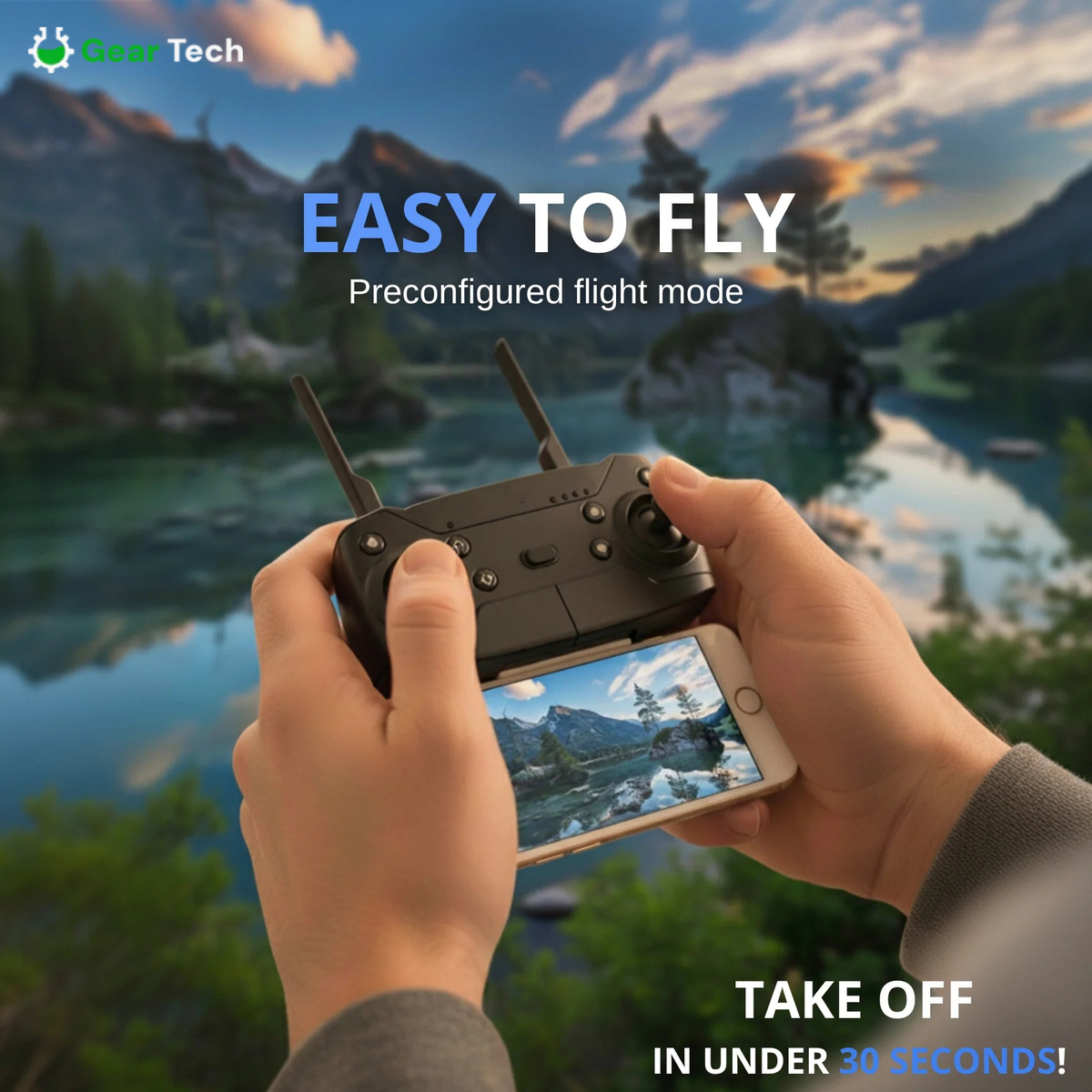 Drone with Camera for Beginners | 4K Ultra HD Video, GPS-Assisted Flight | Shock-Resistant Body for Safe Landings 4