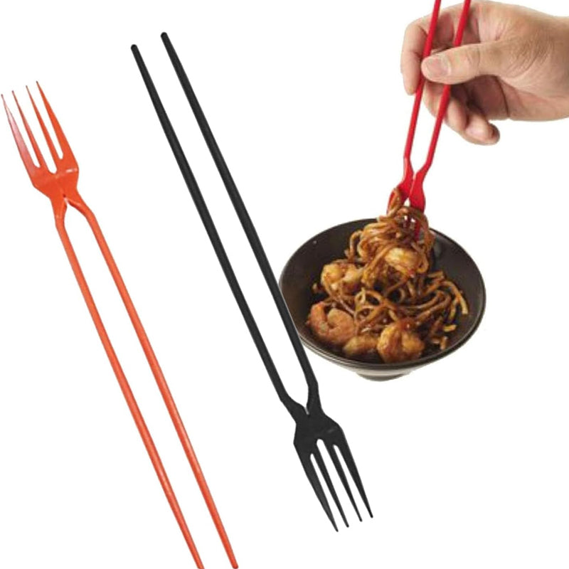 2-in-1 Chopsticks and Fork Utensil Set, Plastic | 50 Piece Pack, Reusable | Space-Saving Dual-Function Design for Every Meal 5