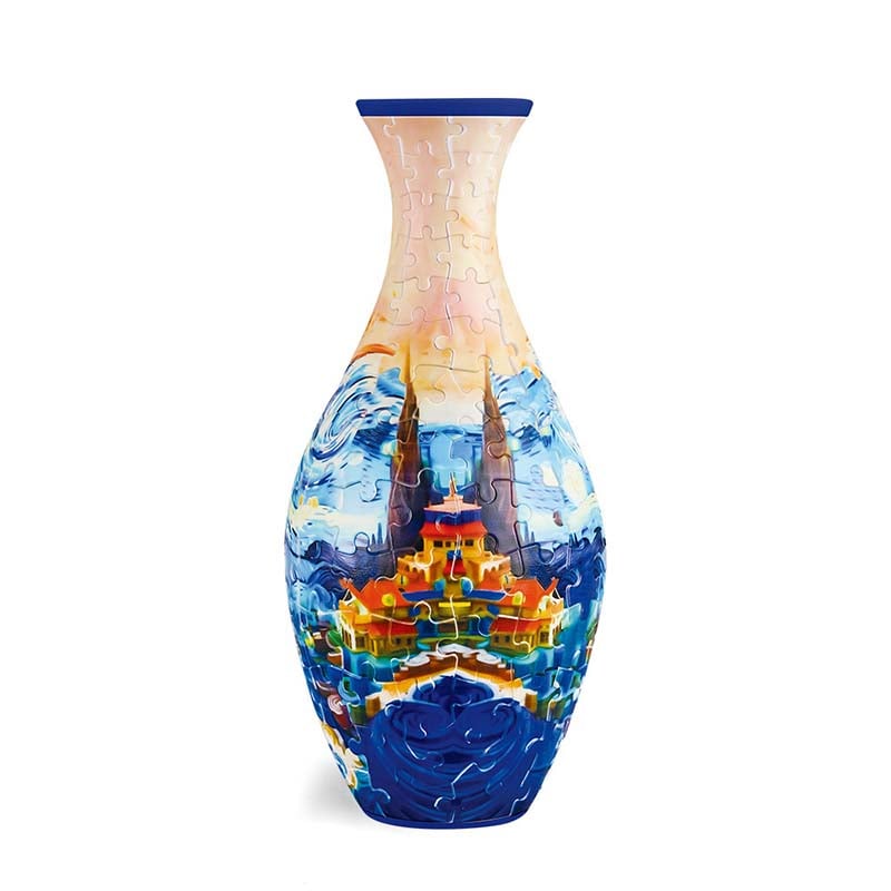 3D Puzzle Vase Plastic | Build-Your-Own Design with Castle, Waves and Boat Pattern | Hands-On Puzzle Home Decor Gift 4