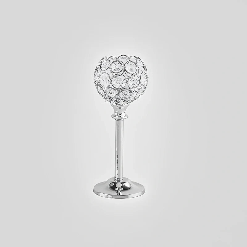 Crystal Sphere Candle Holder | Glass and Iron, Gold or Silver | Faceted Beads Reflect Candlelight, 3 Sizes or Set of 3 18