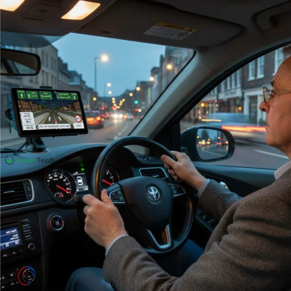 7" GPS Navigation System | Pre-Loaded UK & EU Maps, Speed Camera & Lane Alerts | Free Lifetime Map Updates for Cars & Trucks 1