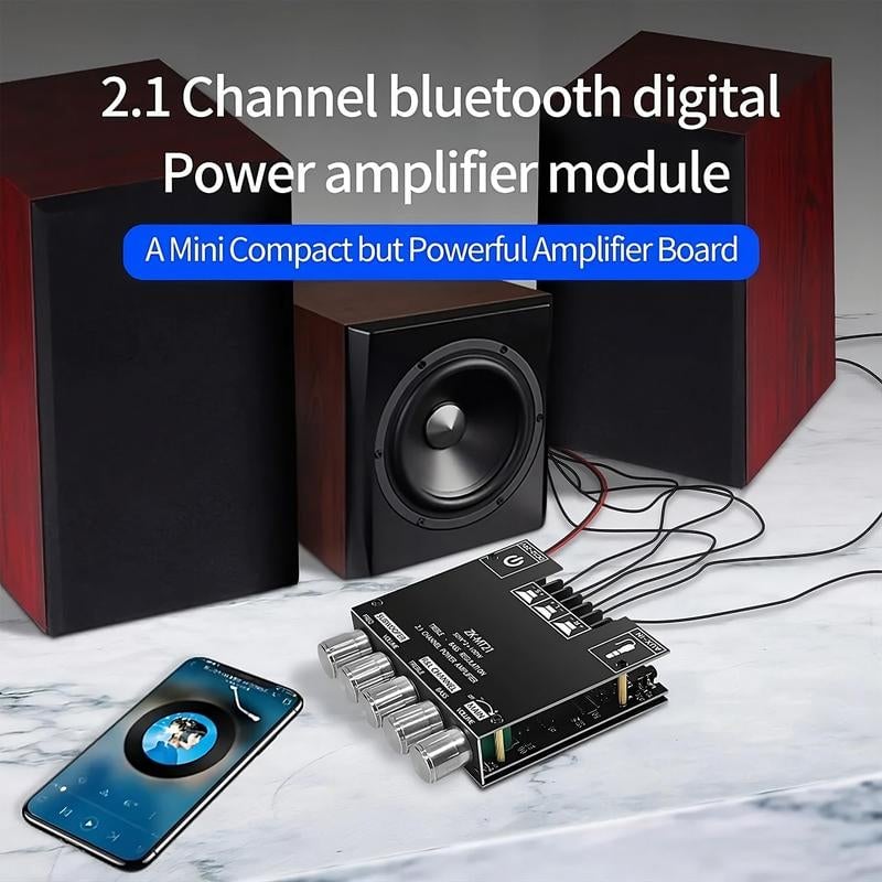 2.1 Channel Power Amplifier Module | Bluetooth & AUX Input with Bass Treble Control | 50 W x2 + 100 W Subwoofer Output 6