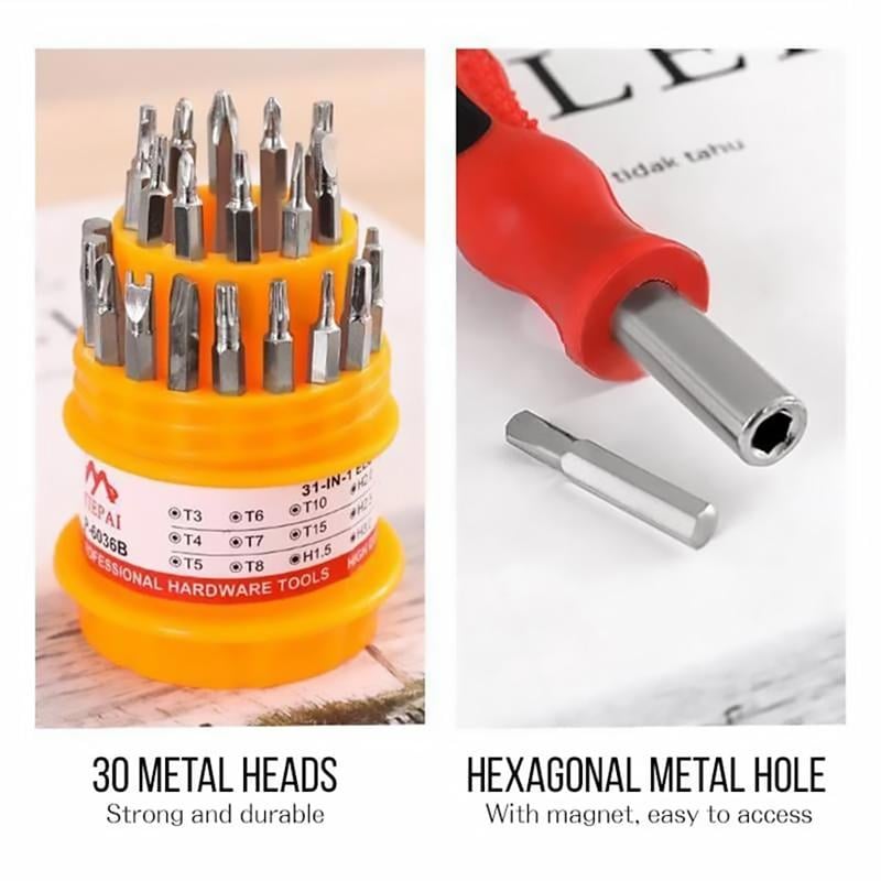 Screwdriver Set Magnetic Carbon Steel Portable with Non-Slip Handle 2