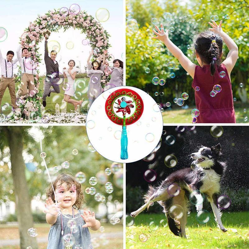 Bubble Blower Windmill ABS Plastic | Wind-Powered, No Batteries Needed | Outdoor Garden Bubble Toy with Concentrate 2